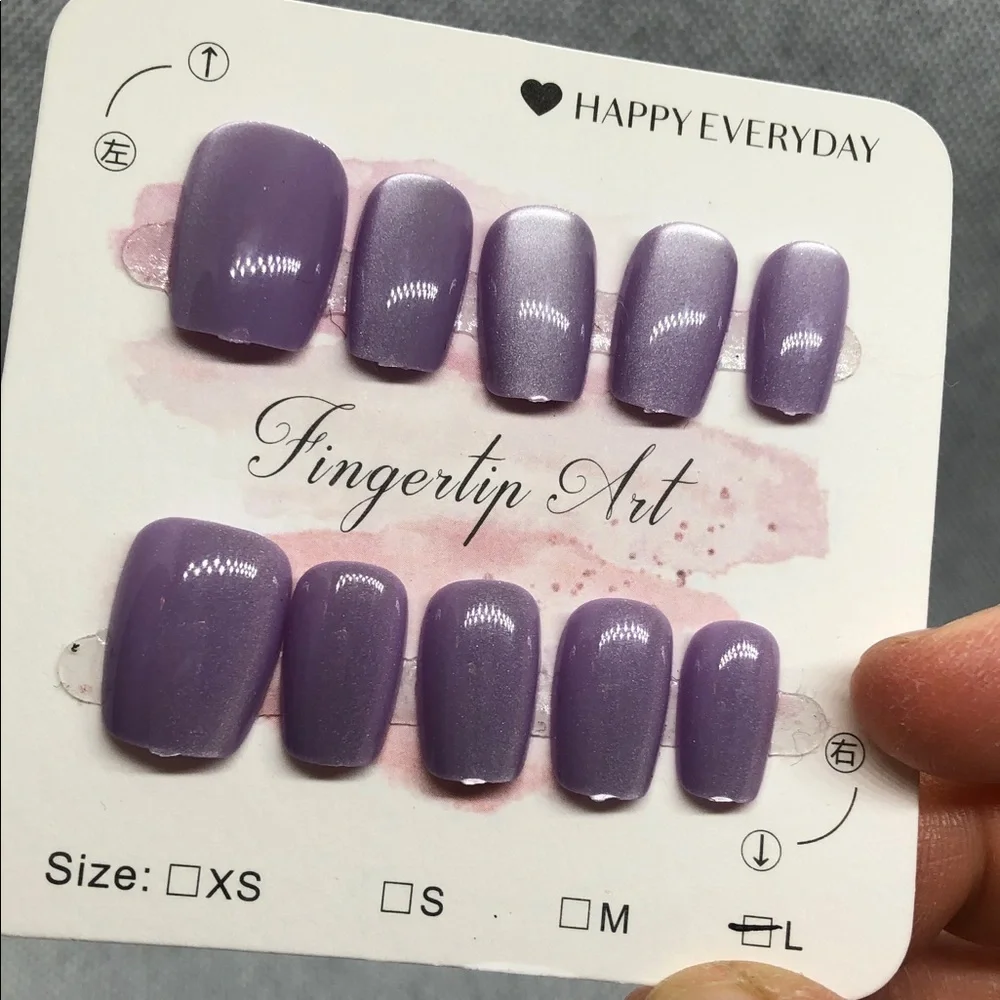 Purple Press-On Nail Set